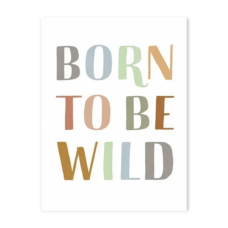 Affiche chambre bébé – Jungle, Arc-en-ciel & Citations colorées
