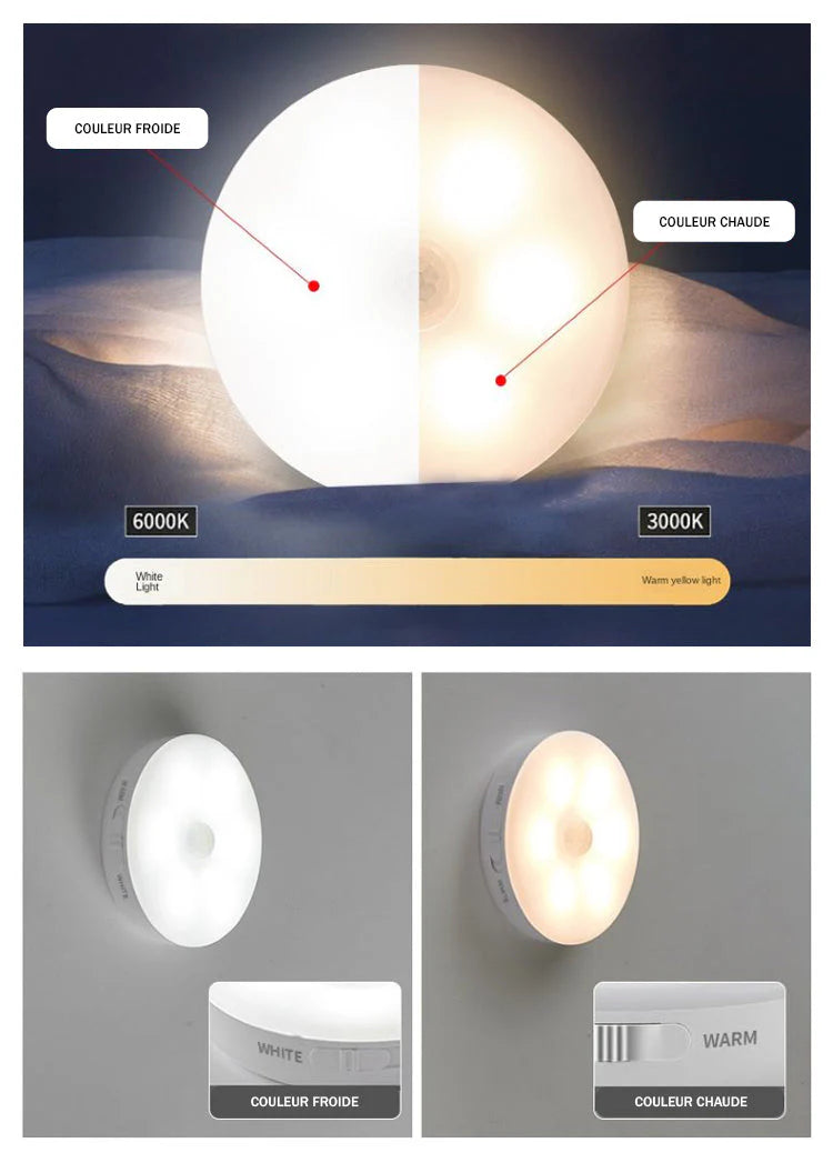 Lampe LED murale sans fil avec détecteur de mouvement