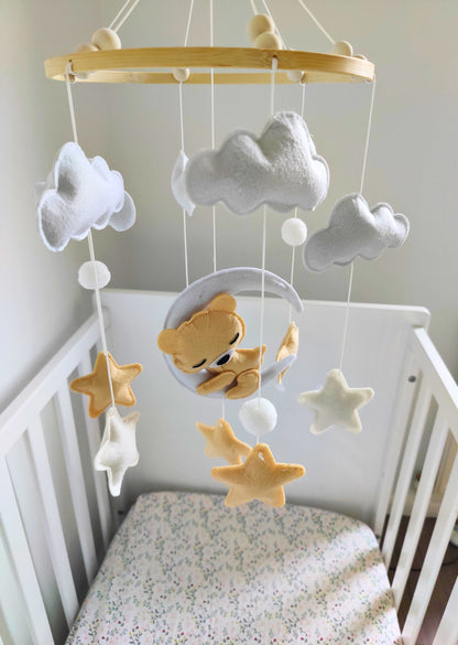 Mobile de Lit Nuages Étoiles - Ourson Dormeur
