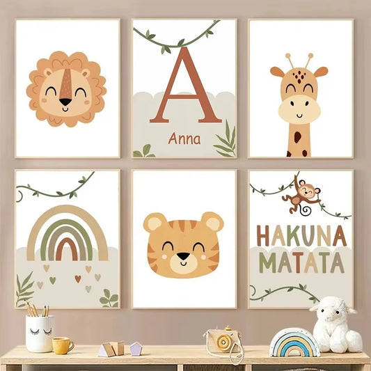 Affiche chambre bébé – Jungle, Arc-en-ciel & Citations colorées
