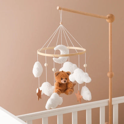Mobile de Lit Bébé Peluche Nounours et Nuages