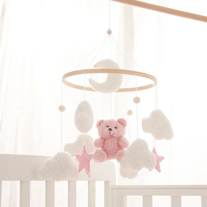 Mobile de Lit Bébé Peluche Nounours et Nuages