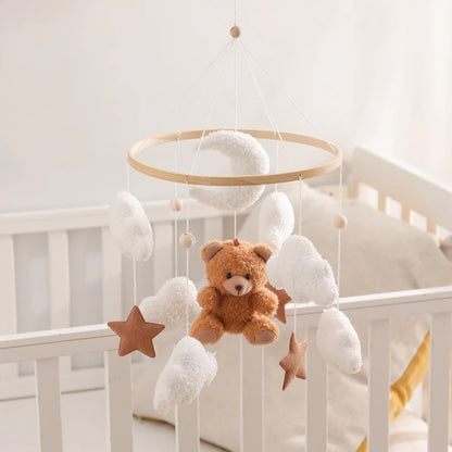Mobile de Lit Bébé Peluche Nounours et Nuages