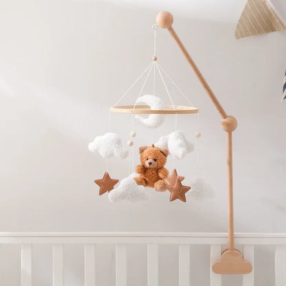 Mobile de Lit Bébé Peluche Nounours et Nuages