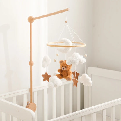 Mobile de Lit Bébé Peluche Nounours et Nuages
