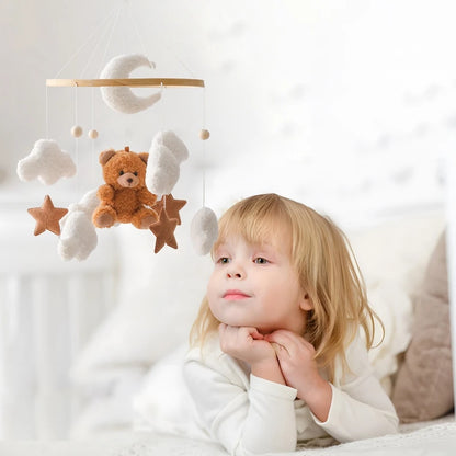 Mobile de Lit Bébé Peluche Nounours et Nuages